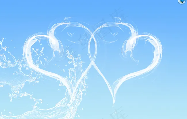 绽放在天空的爱心psd模版下载