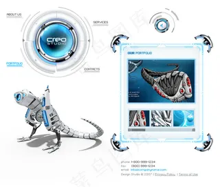 简洁科技网站psd模板