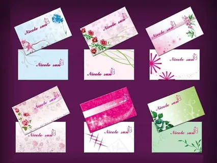 典雅花卉名片设计PSD素材