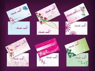 典雅花卉名片设计PSD素材