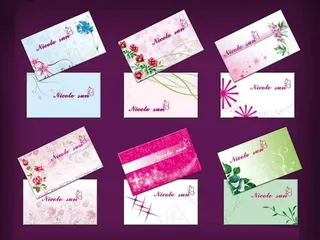 典雅花卉名片设计PSD素材