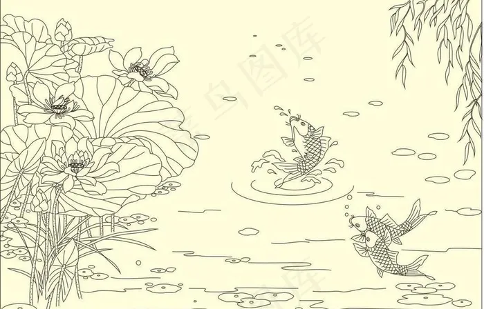 荷花图片cdr矢量模版下载