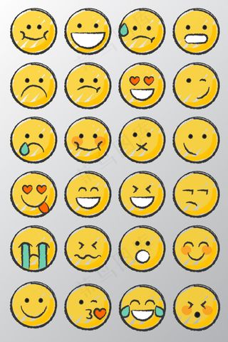 圆脸表情矢量素材