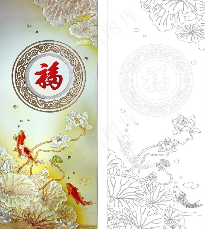 福至心灵 荷花图片cdr矢量模版下载