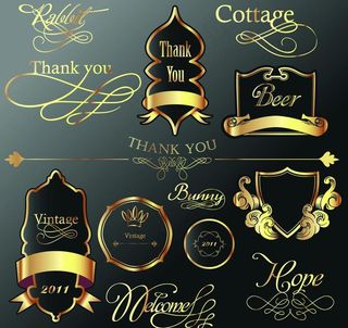 欧式金色花纹图片