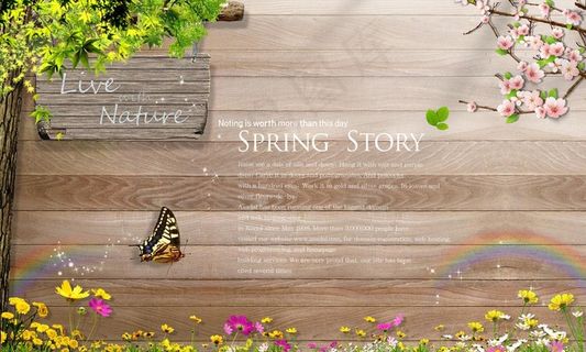 地板上鲜花背景（合层）图片