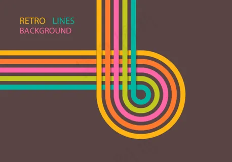 五彩弯曲线条背景矢量素材