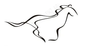 线描马 艺术字图片