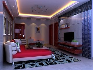 现代简约电视背景墙效果图