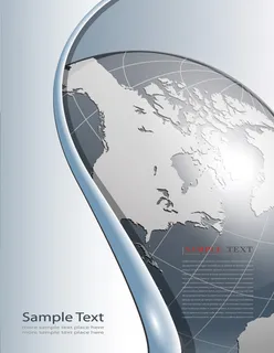 尊贵银色地球商业画册矢量图