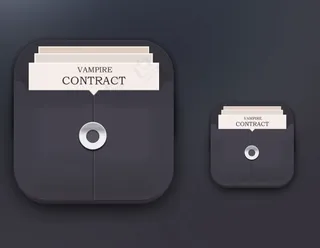 仿真质感圆角矩形文件袋图标