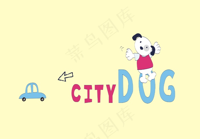 小狗卡通动物图案cdr矢量模版下载