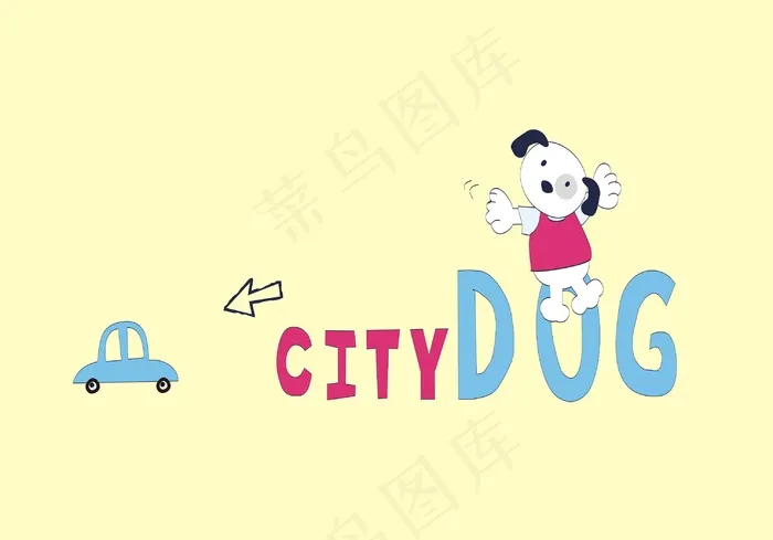 小狗卡通动物图案cdr矢量模版下载