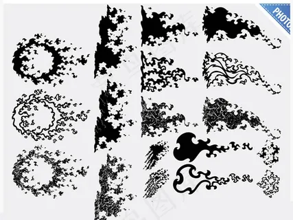 高清晰火焰笔刷燃烧火苗笔刷火环