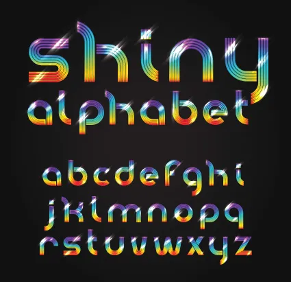 套彩色的字母和数字设计矢量图04eps,ai矢量模版下载