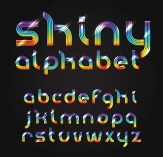 套彩色的字母和数字设计矢量图04