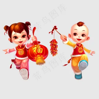 福娃喜庆设计素材PSD模板下载