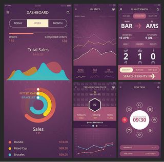 时尚APP系统界面PSD素材