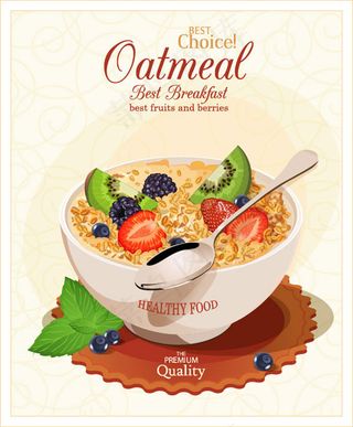 美味早餐海报矢量素材