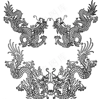 中国龙纹 古典龙纹 中国风龙纹图片