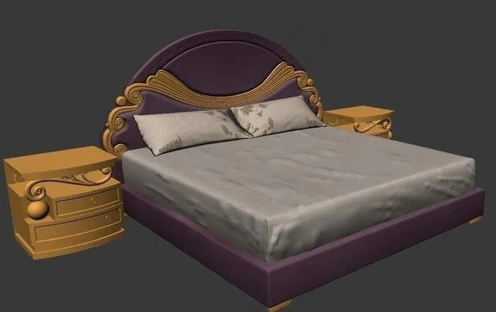 欧式床模型图片