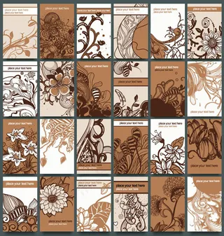 古典花纹花朵名片卡片设计矢量素材