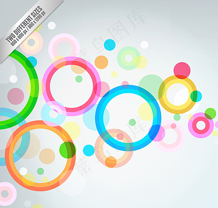 五彩缤纷圆环背景矢量素材图片