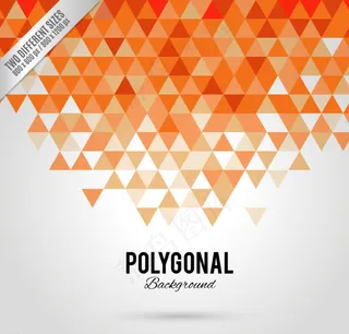 橙色三角几何形背景矢量素材图片