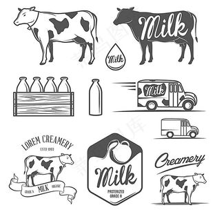 手绘牛奶图标设计