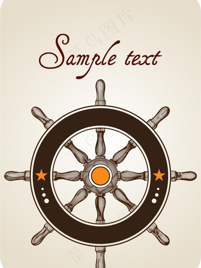 船舵复古欧式矢量图图片