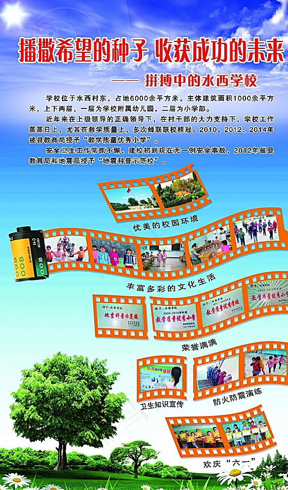 学校展板图片psd模版下载