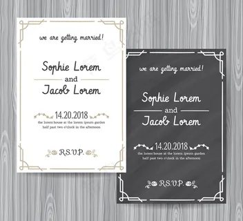 简约边框婚礼请贴矢量素材