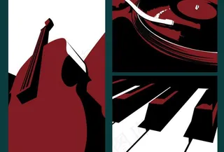 留声机 提琴 钢琴图片