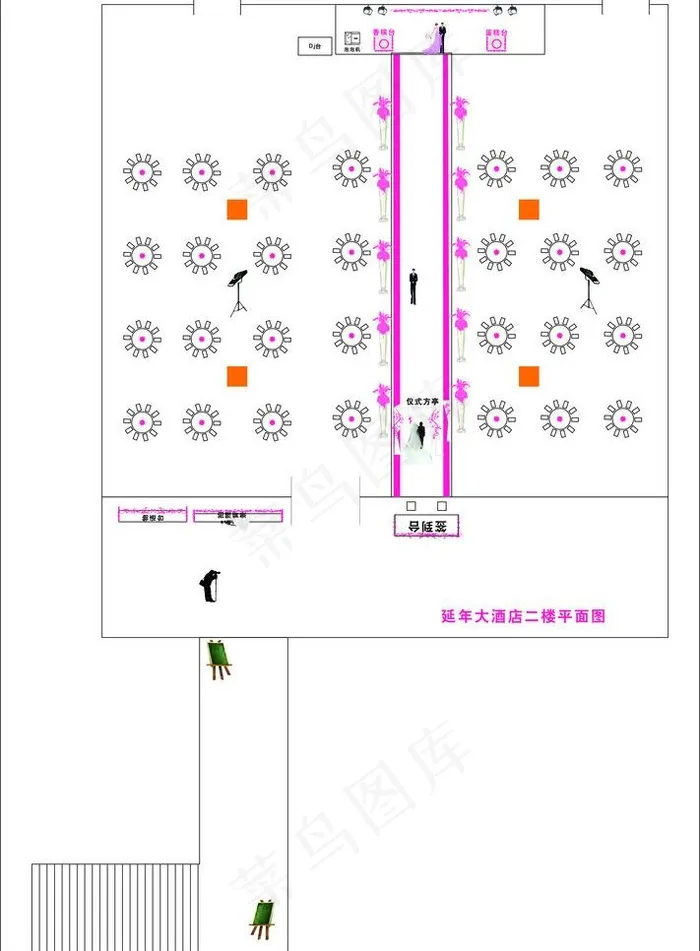 延年大酒店二楼平面图图片cdr矢量模版下载