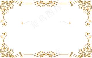 浪漫欧式花藤边框,免抠元素