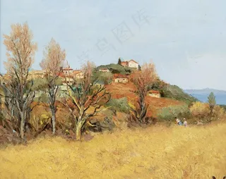 乡村油画图片