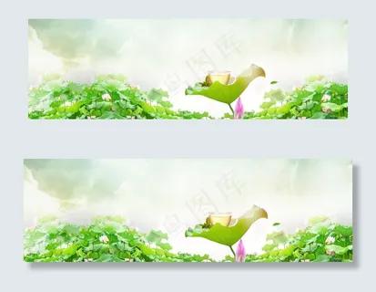 清新茶叶电商banner海报背景