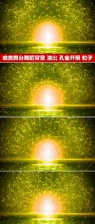 大气唯美金黄色粒子汇聚孔雀开屏舞蹈...