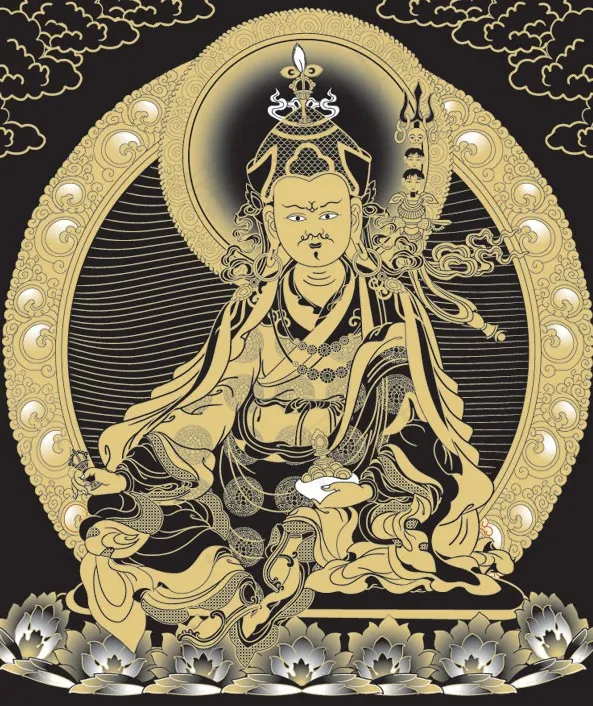 藏传佛教传统人物莲花生大师ai矢量模版下载