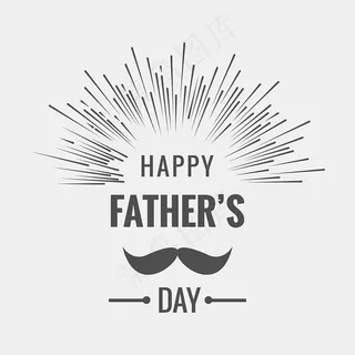 复古的父亲节背景线和小胡子