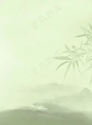 清新绿色中国风背景图