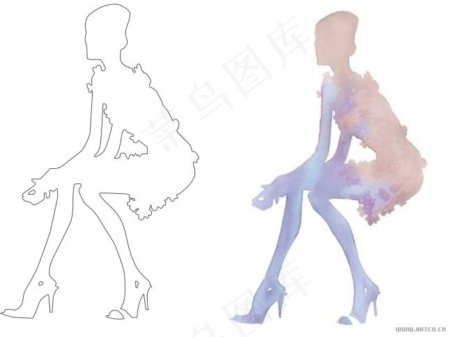 美女图cdr矢量模版下载