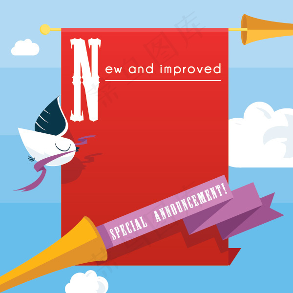 创意标签海报矢量图素材