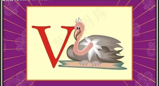 v字母与动物图片