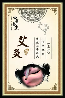 艾灸中医养生展板