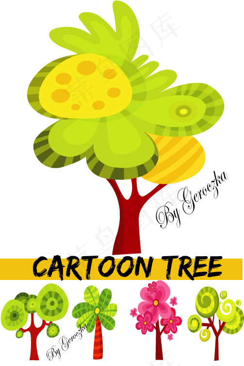 可爱的树木矢量