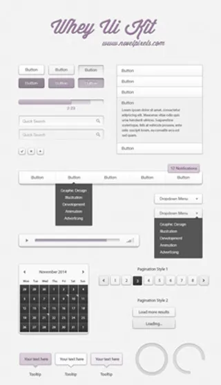 一套精美乳白色UI设计