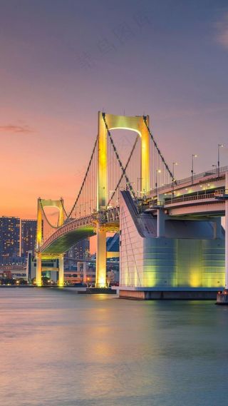 大桥夜景高清摄影图片