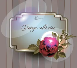 花卉装饰复古背景矢量三