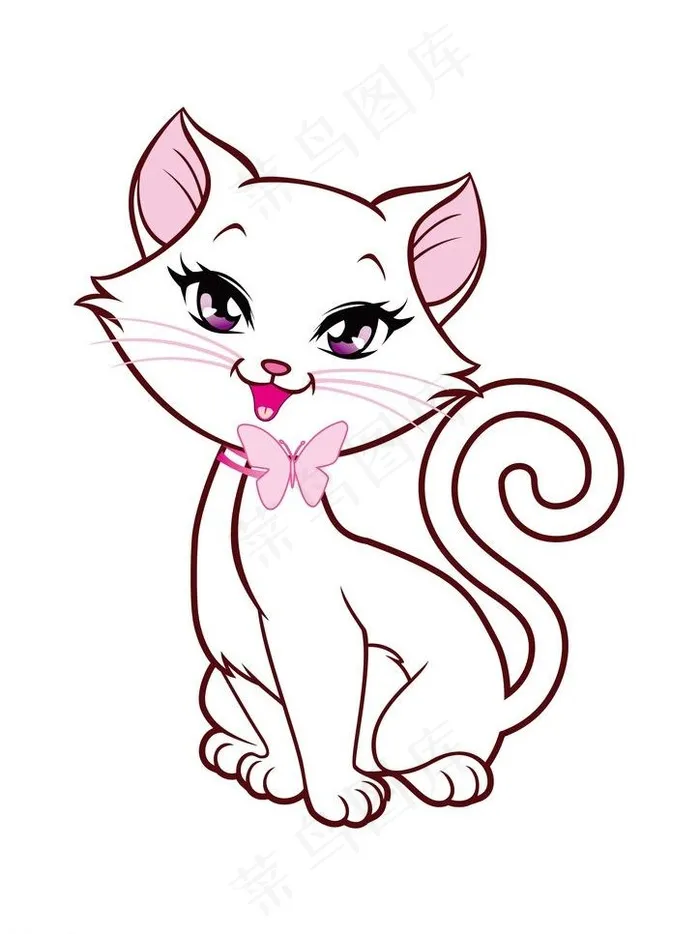 卡通猫图片ai矢量模版下载